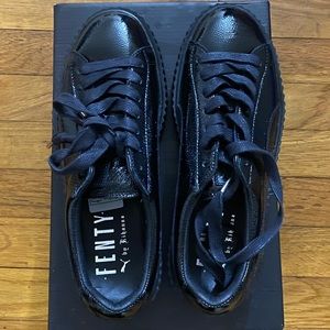 Black shiny leather Puma x Fenty
